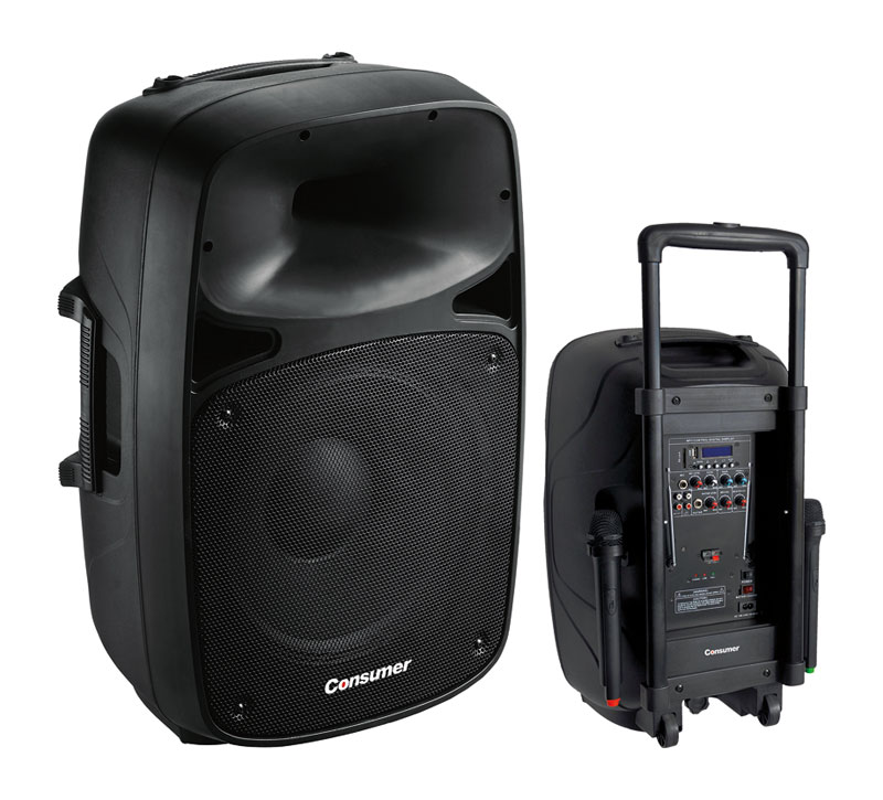 Parlantes Bluetooth 15", 1500W. c/ pedestal