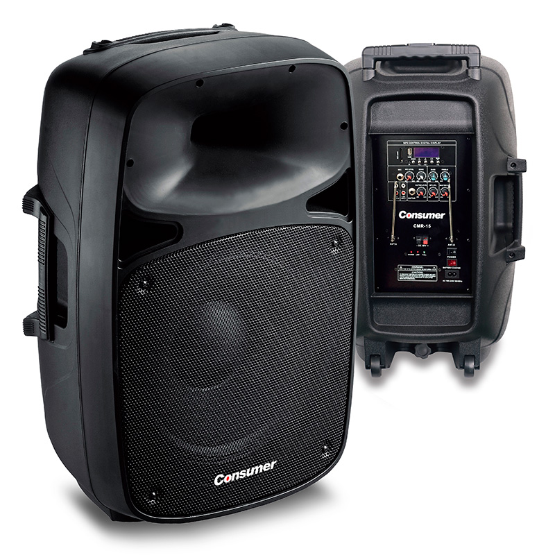 Parlantes Bluetooth 15", 1500W PMPO, con pedestal